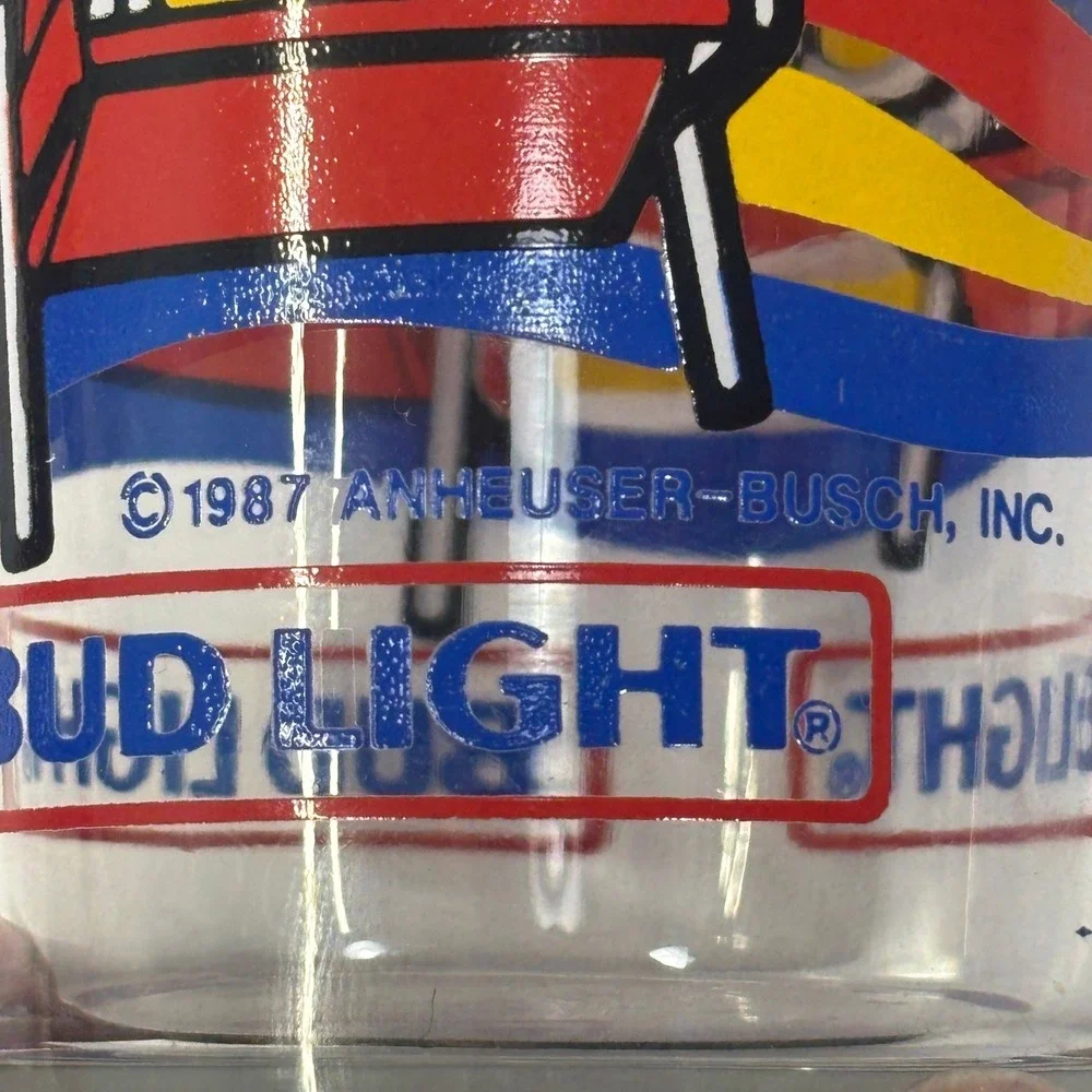 Vintage 1987 Bud Light Spuds Mackenzie Party Animal Beer Drink Glass 6